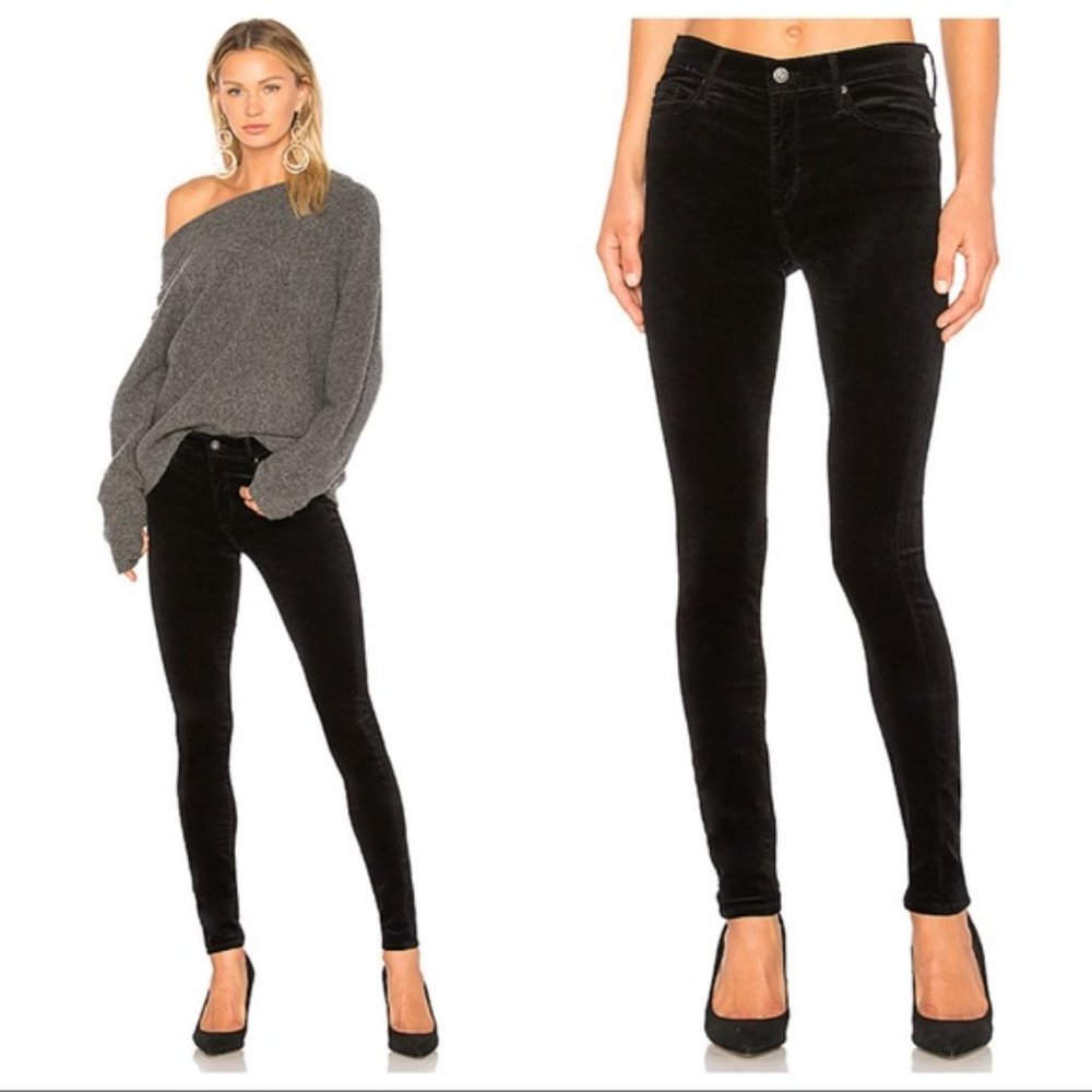 Farrah Skinny High-Rise Velvet Jeans 26